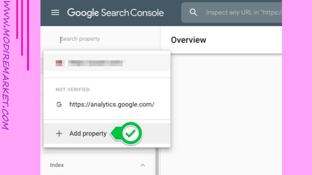add a new property در گوگل سرچ کنسول